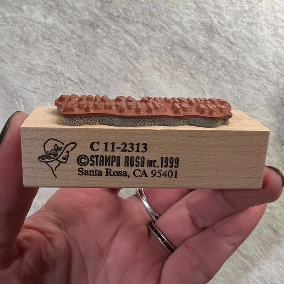 Stampa Rosa Vintage 1998 & 1999 Lot of 2 Christmas Sayings Wood & Rubber Stamps - Picture 3 of 7